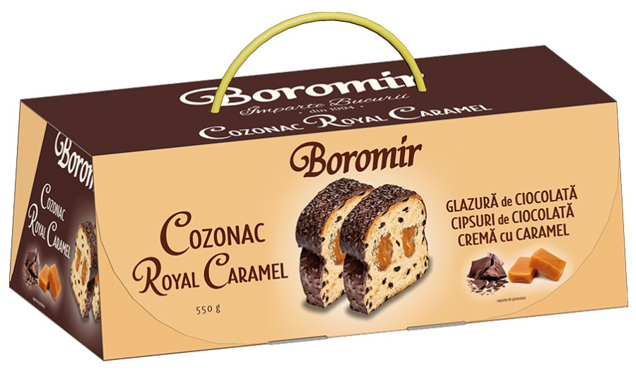Cozonac with Caramel Cream and Chocolate Chips