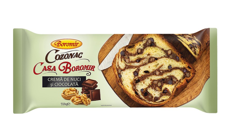 Boromir House Cozonac with Walnuts and Chocolate Cream