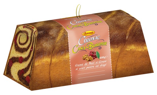 Cozonac House with Walnuts and Cherries Cream