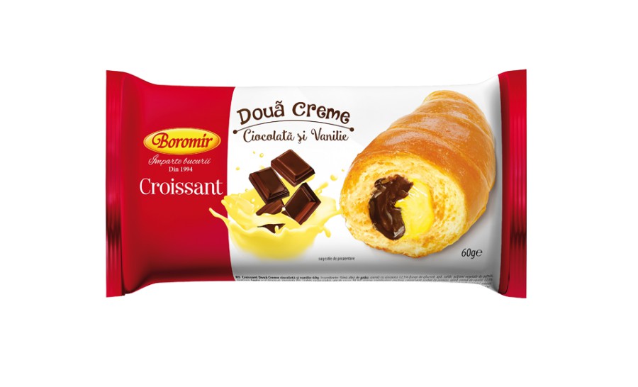 Croissant with Chocolate cream and vanilla cream